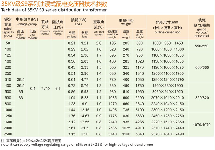 35KV級(jí)S9油浸式電力變壓器